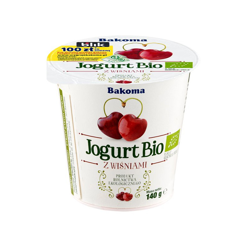 Bakoma Jogurt Bio z wiśniami 140 g