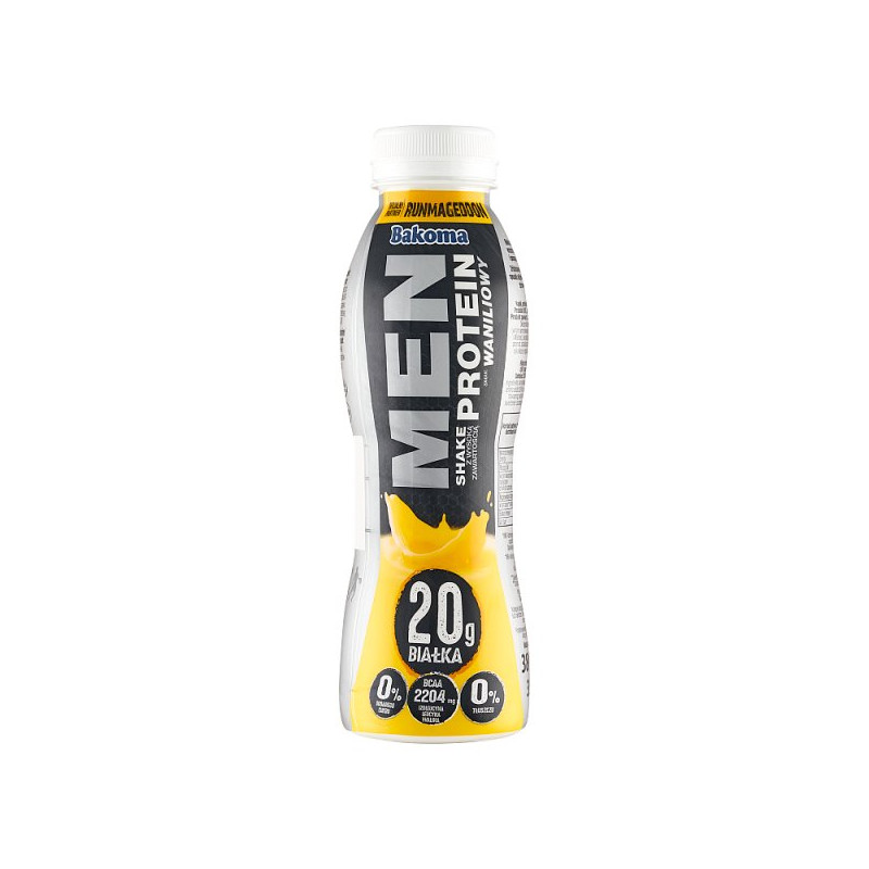 Bakoma Men Shake z wysoką zawartością protein smak waniliowy 380 g