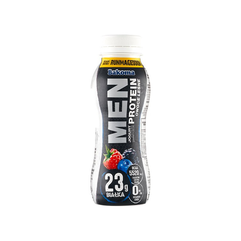 Bakoma Men Jogurt z wysoką zawartością protein owoce leśne 230 g