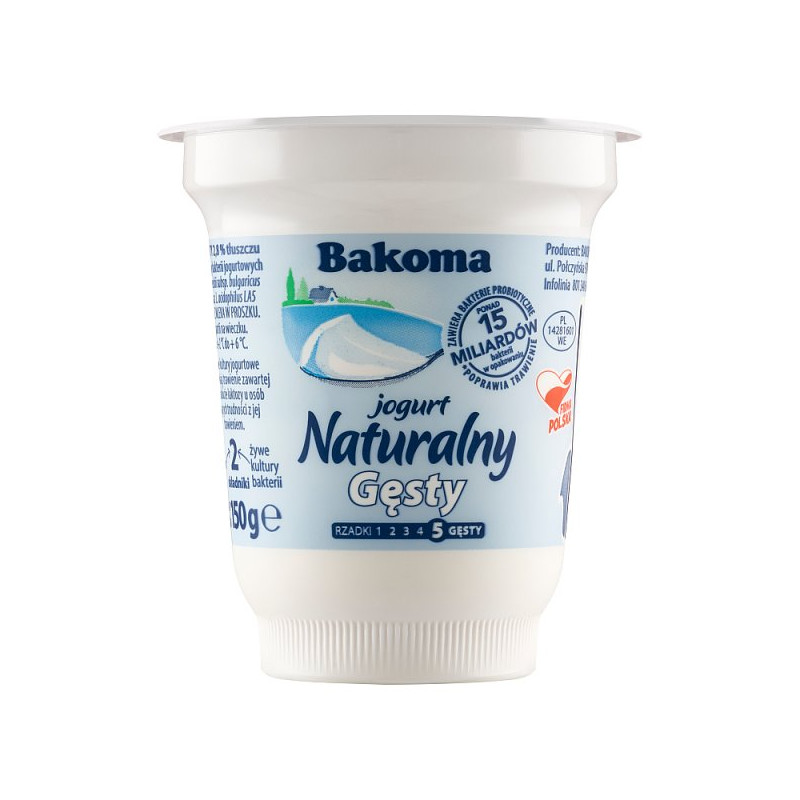 Bakoma Jogurt naturalny gęsty 150 g