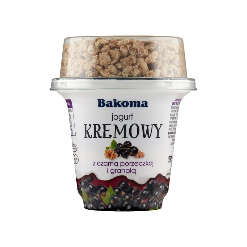 Bakoma Jogurt kremowy z czarną porzeczką i granolą 230 g