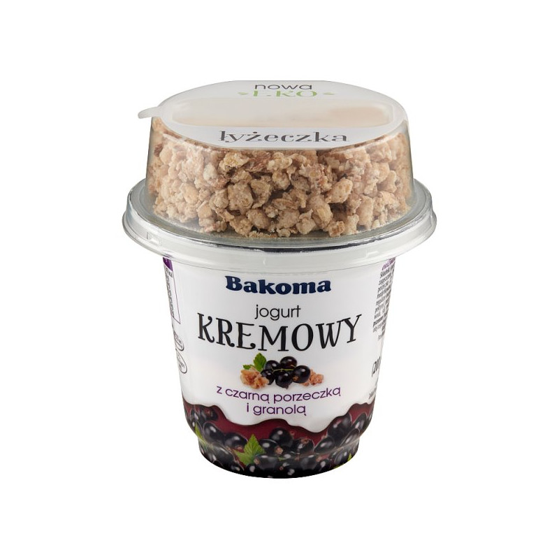 Bakoma Jogurt kremowy z czarną porzeczką i granolą 230 g