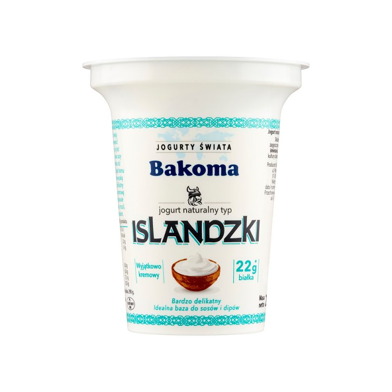 Bakoma Jogurty Świata Jogurt naturalny typ islandzki 290 g